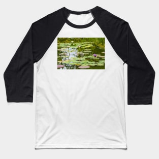 White And Purple Lotus Flowers Baseball T-Shirt